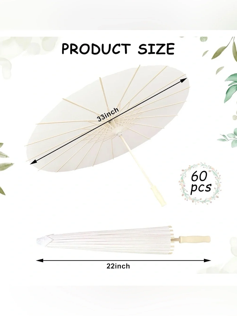 White Paper Parasol - Decorative Wedding Sun Parasol